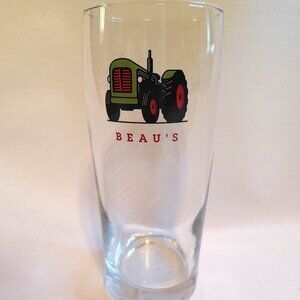 Beau's Brewery Pint Glass Etched Tractor Base